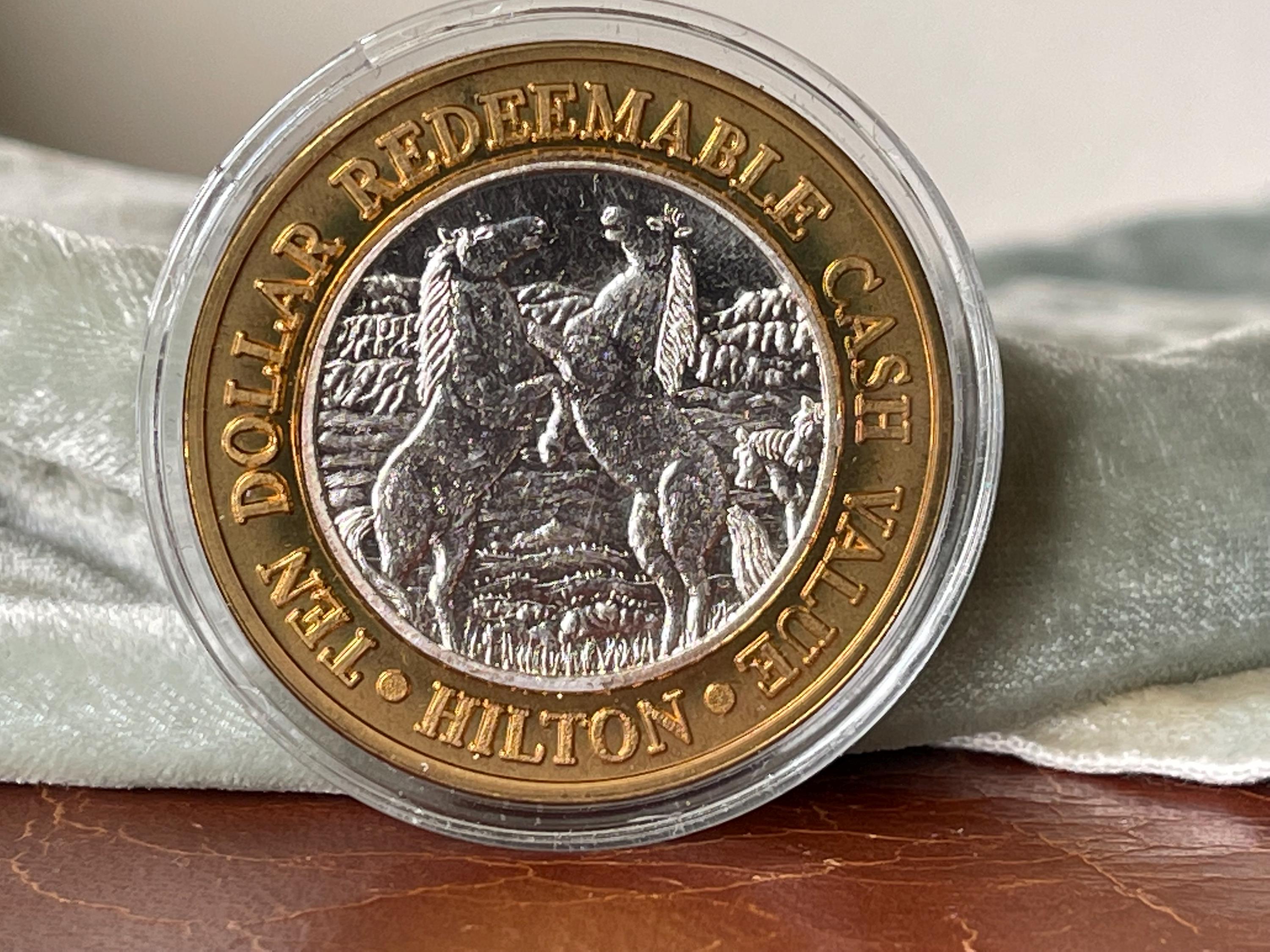 Casino Caribe Hilton シルバー925 25ドルカジノ　チップ Vintage Silver Bouillon Coin .999 Pure Silver Hilton Hotel and