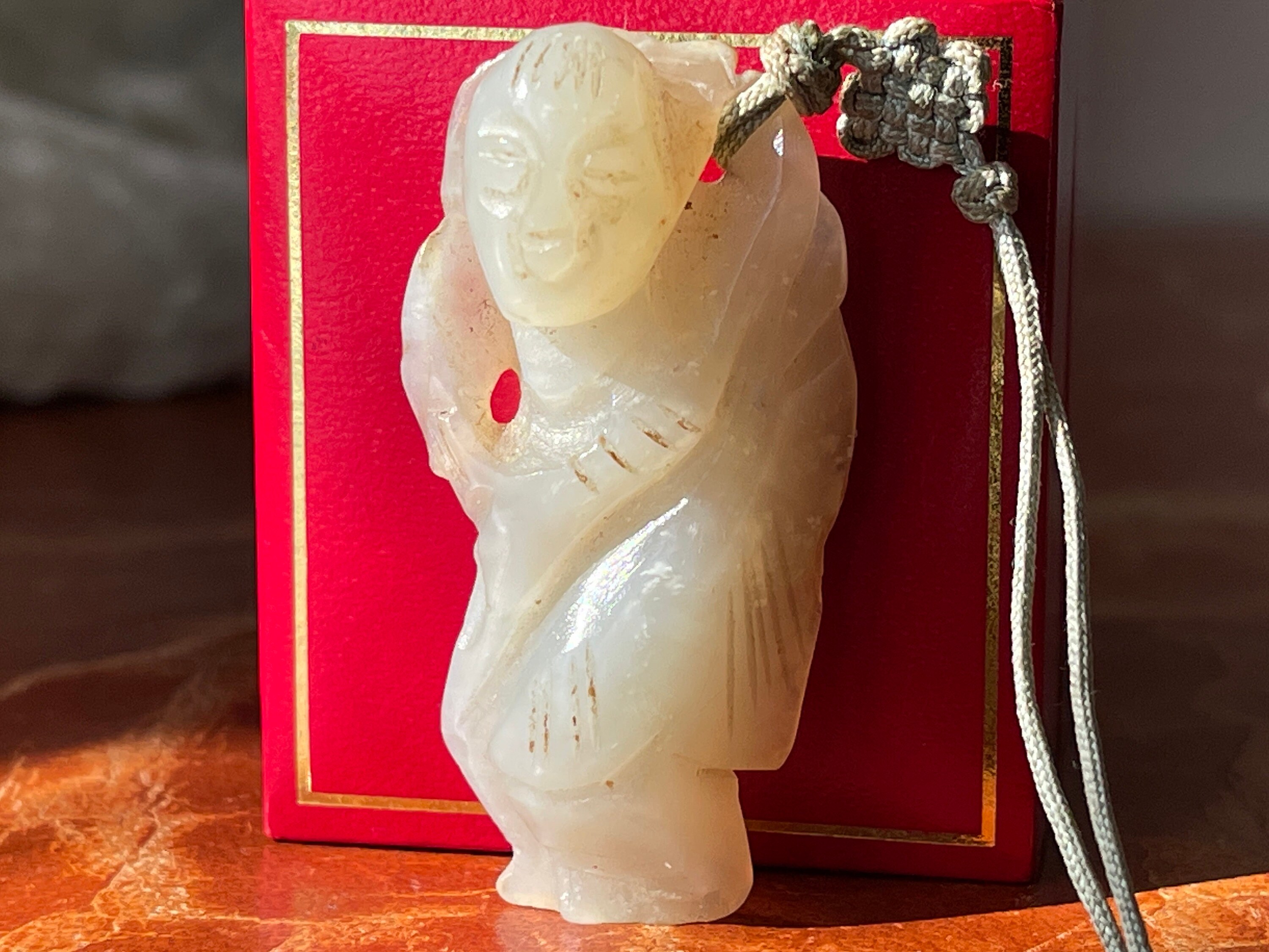 Antique Jade Pendant Chinese Carved Mutton Fat Jade Rare