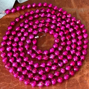 Vintage Mercury Glass Pink Beaded Garland Christmas Tree Glass Garlard made in Japan circa 1950’s OR1920