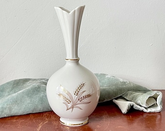 Vintage Lenox Golden Wheat Pattern Vase 1950’s Gold Lenox Backstamp  Bone China Vase PC2380