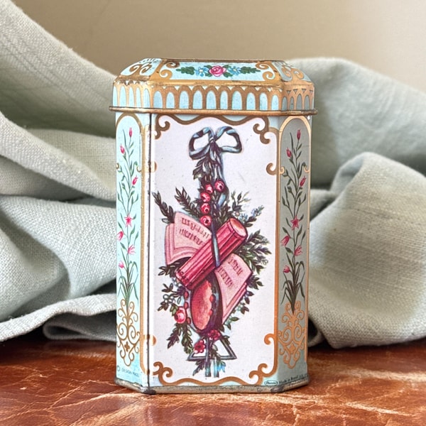 Vintage Meister Candy Tin MCM Candy Tin Shabby Chic Decor Cottage Style SI2324