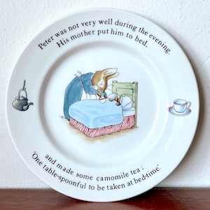 Vintage Peter Rabbit Wedgwood Beatrix Potter Plate Children’s Dinnerware Baby’s First Plate PC3163