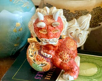 Vintage Satsuma Foo Lion Figure Shisa Dog Foo Dog Decoration