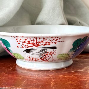 Chinese Restaurant Ware Serving Bowl Retro Asian Porcelain Bowl 1950’s Hand Painted Famille Verte Porcelain PC4124
