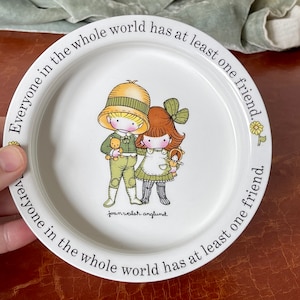 Vintage Baby Porringer Bowl Johnson Brothers made in England 1973 Joan Walsh Anglund Friendship Pattern Child’s Porridge Cereal Bowl PC2531