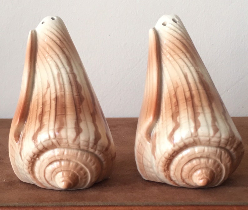 Otagiri Seashell Salt and Pepper Shakers Conch Shell Salt and Etsy