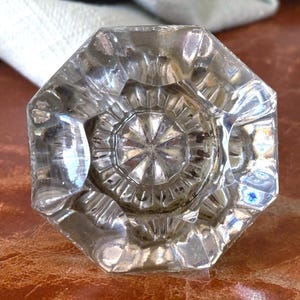 Antique Crystal Door Knob Edwardian Era to 1920’s 2.25” Octagonal Door Knob Cottage Style Hardware Shabby Chic SI2368