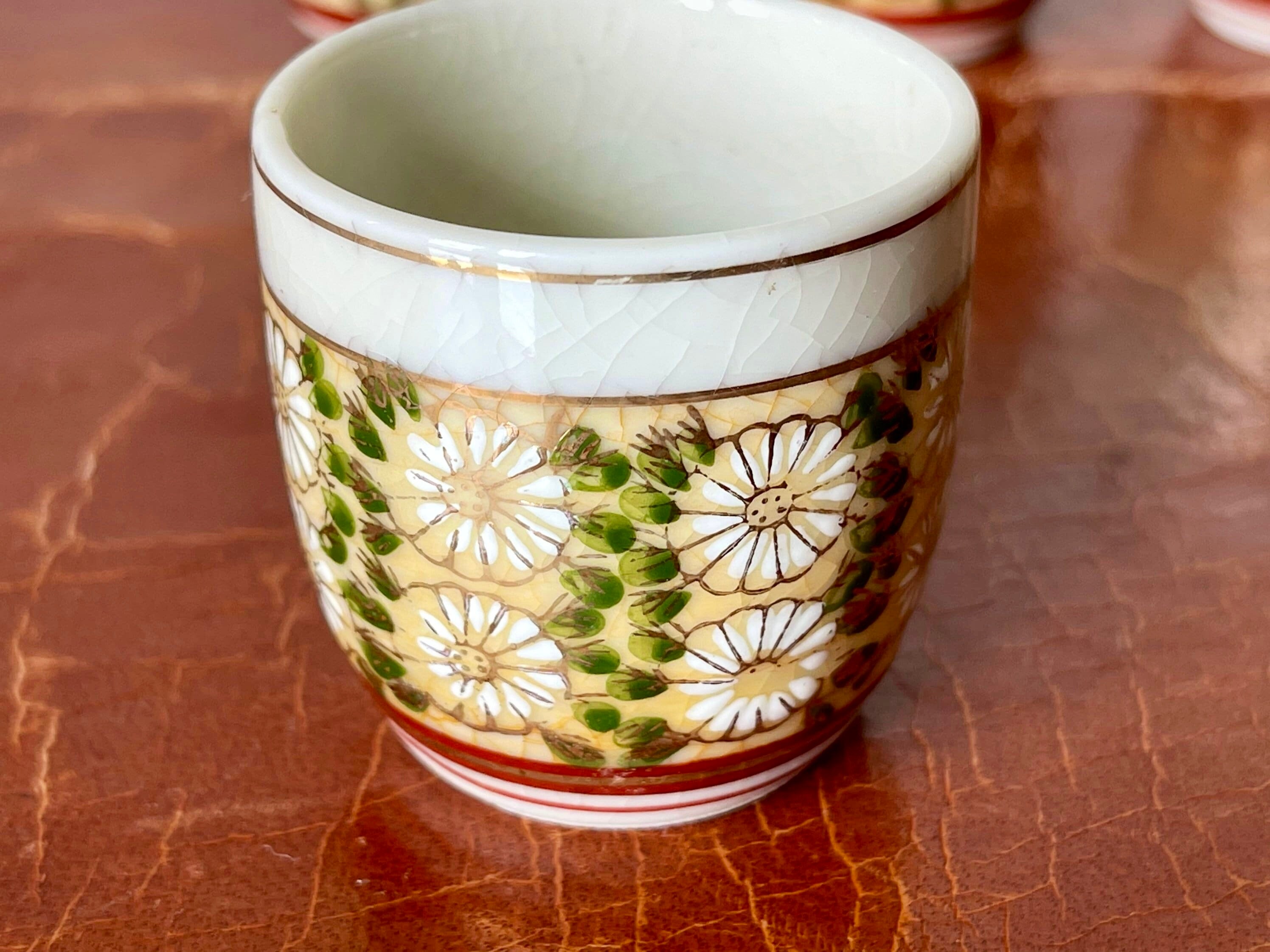 Vintage Japanese Sake Set/ 7 Piece Kutani Hand Painted Etsy