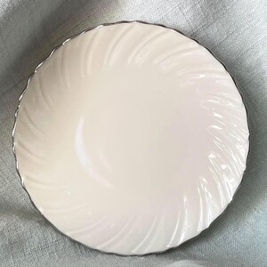 Lenox Weatherly Bread and Butter Plate 1950’s Bone China Plate with Platinum Swirl Edge PC3898