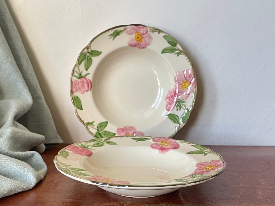 Franciscan Ware Desert Rose Soup Bowls Set of 2 1950s Flat Etsy