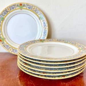 Vintage Bavaria Royal Bayreuth Bone China Bread and Butter Plates Set of 7 1960’s Plates PC547