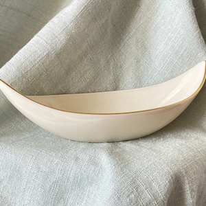 Vintage Lenox Candy Nut Bowl 1950’s Lenox Canoe Shaped Bone China Dish Made in the USA PC3544