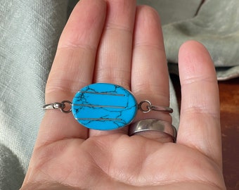 Vintage Zuni 925 Sterling Inlay Hinged Bangle Bracelet