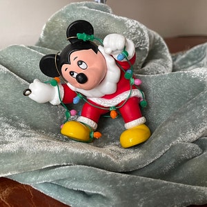 Vintage Mickey Mouse Santa Christmas Ornament Disney Grolier 1988 New in Box Disney Collectible Ornament OR113