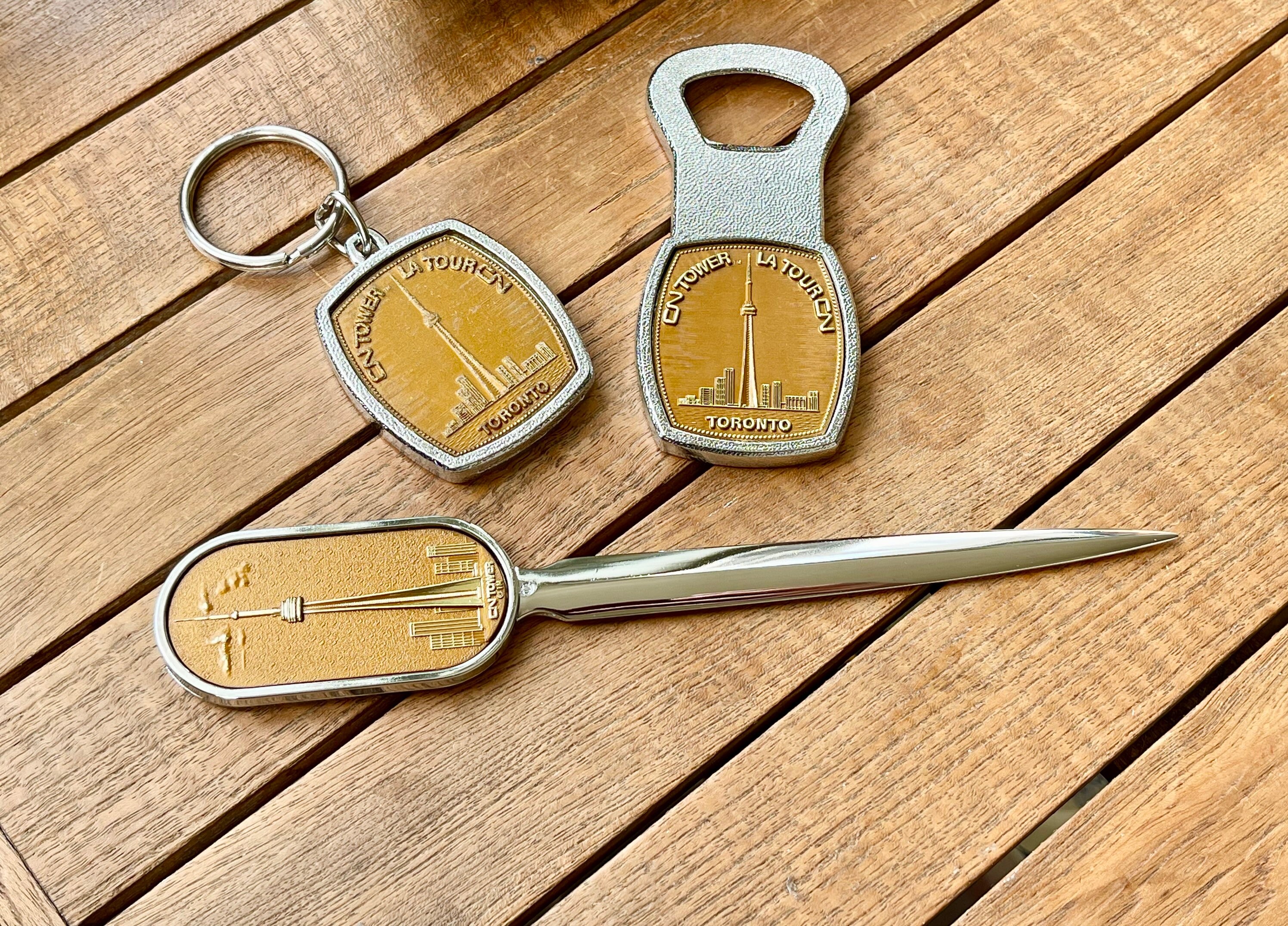 Toronto CN Tower Keychain Bottle Opener and Letter Opener Set in