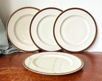Lenox MONROE 5-piece Place Settings - Maroon, Black Band, Gold