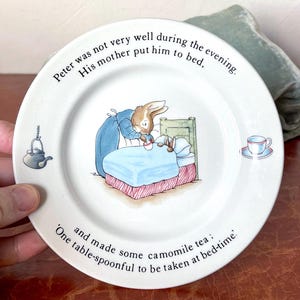 Vintage Beatrix Potter Wedgwood Peter Rabbit Plate Children’s Dinnerware Baby’s First Plate PC3911