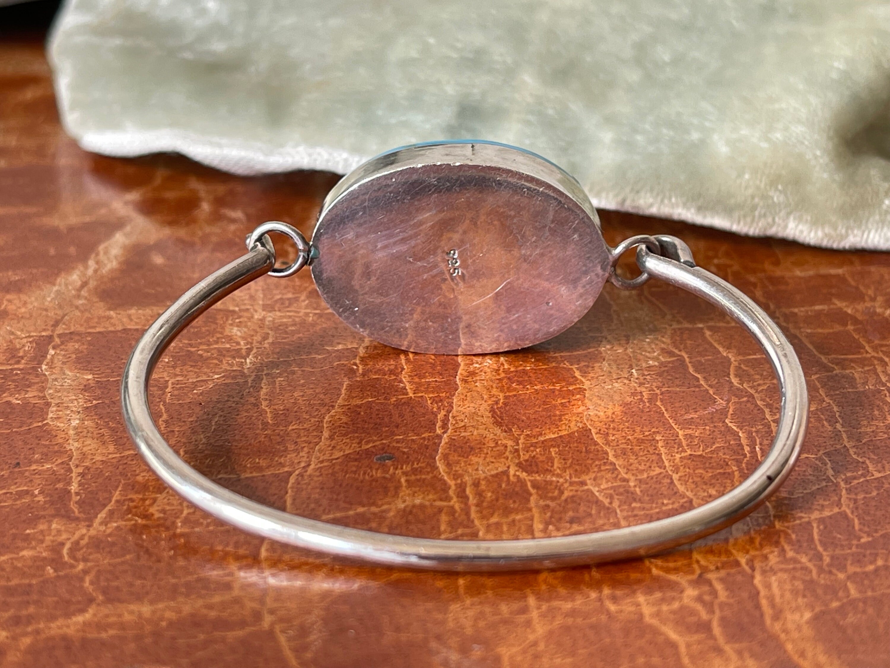 Zuni Indian Bangle, 925 Sterling Silver, Multistone, Stone
