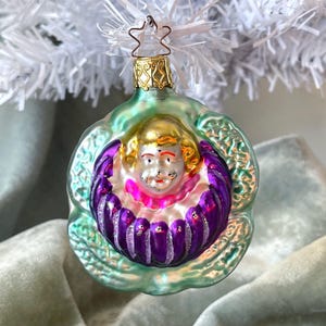 German Thumbelina Good Luck Christmas Tree Ornament Made in West Germany Rare Inge-Glas Double Sided Hand Painted Ornament OR1731