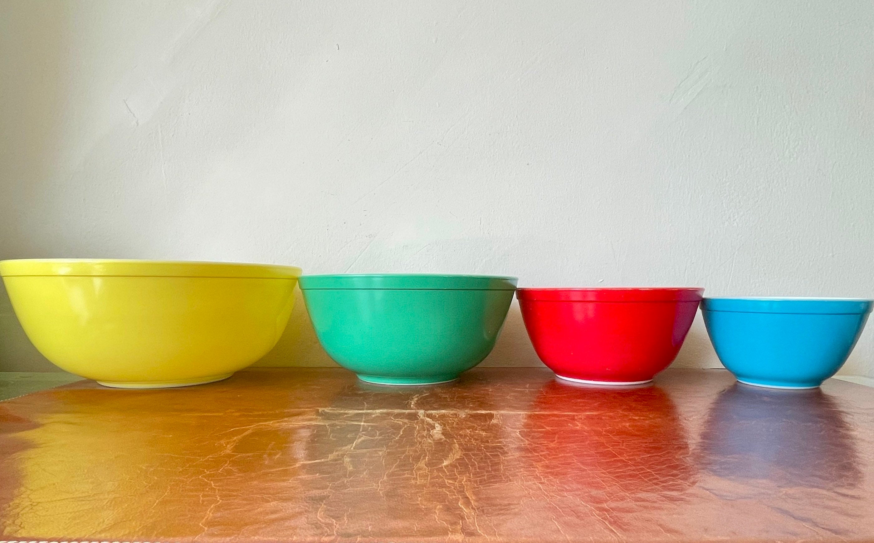 1950s Pyrex Primary Color Mixing Bowl Nesting Bowl Set Full 4 - Etsy