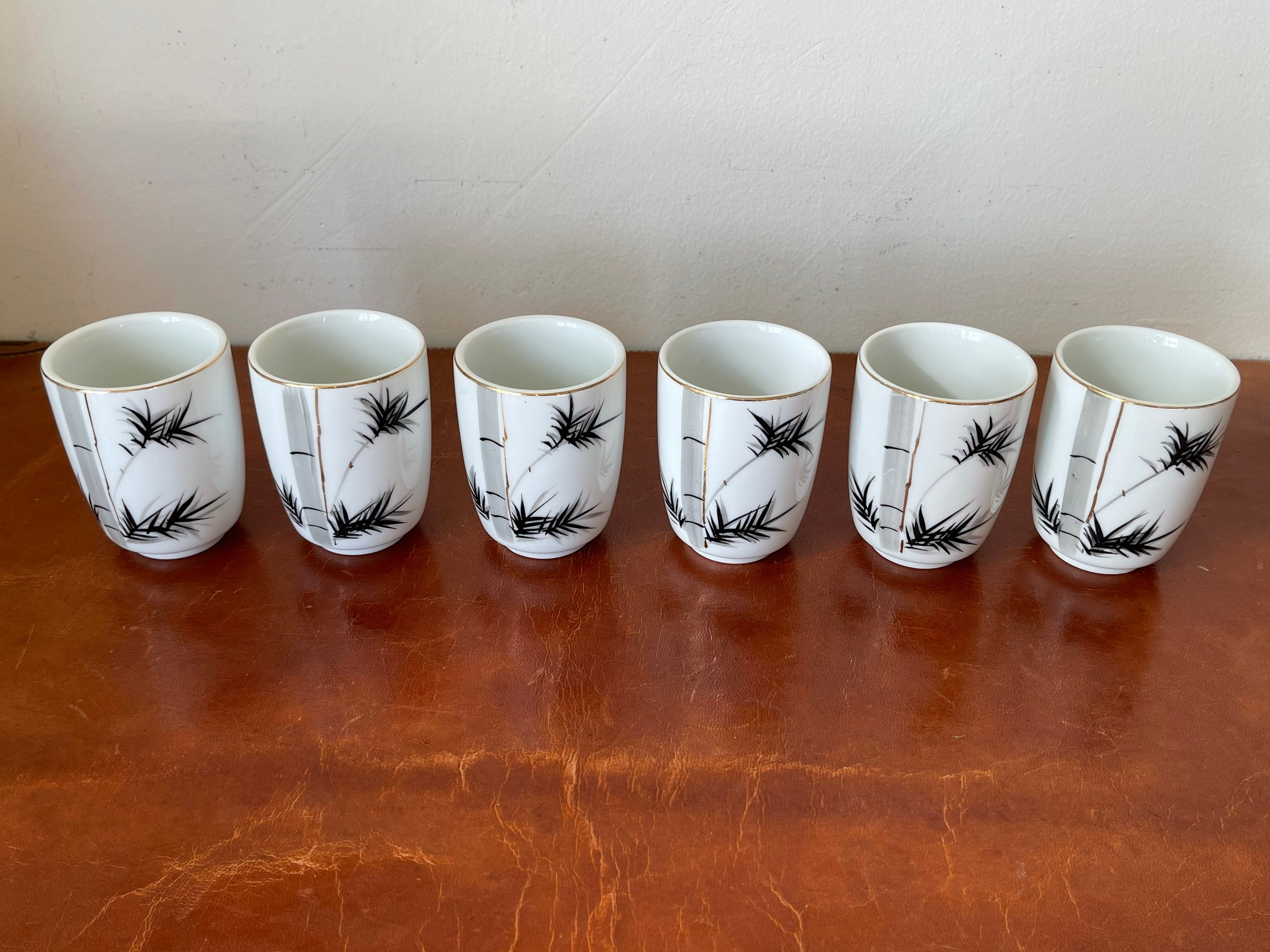 Antique Art Deco Japanese Tea Cups Set of 6 Hand Painted Etsy UK