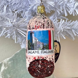 German Inge Glas Italian Salami Christmas Tree Ornament Mouth Blown Ornament Made in Germany OR759