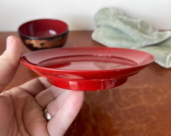 Vintage Japanese Lacquerware Bowl and Plate Hasagawa Made in Japan