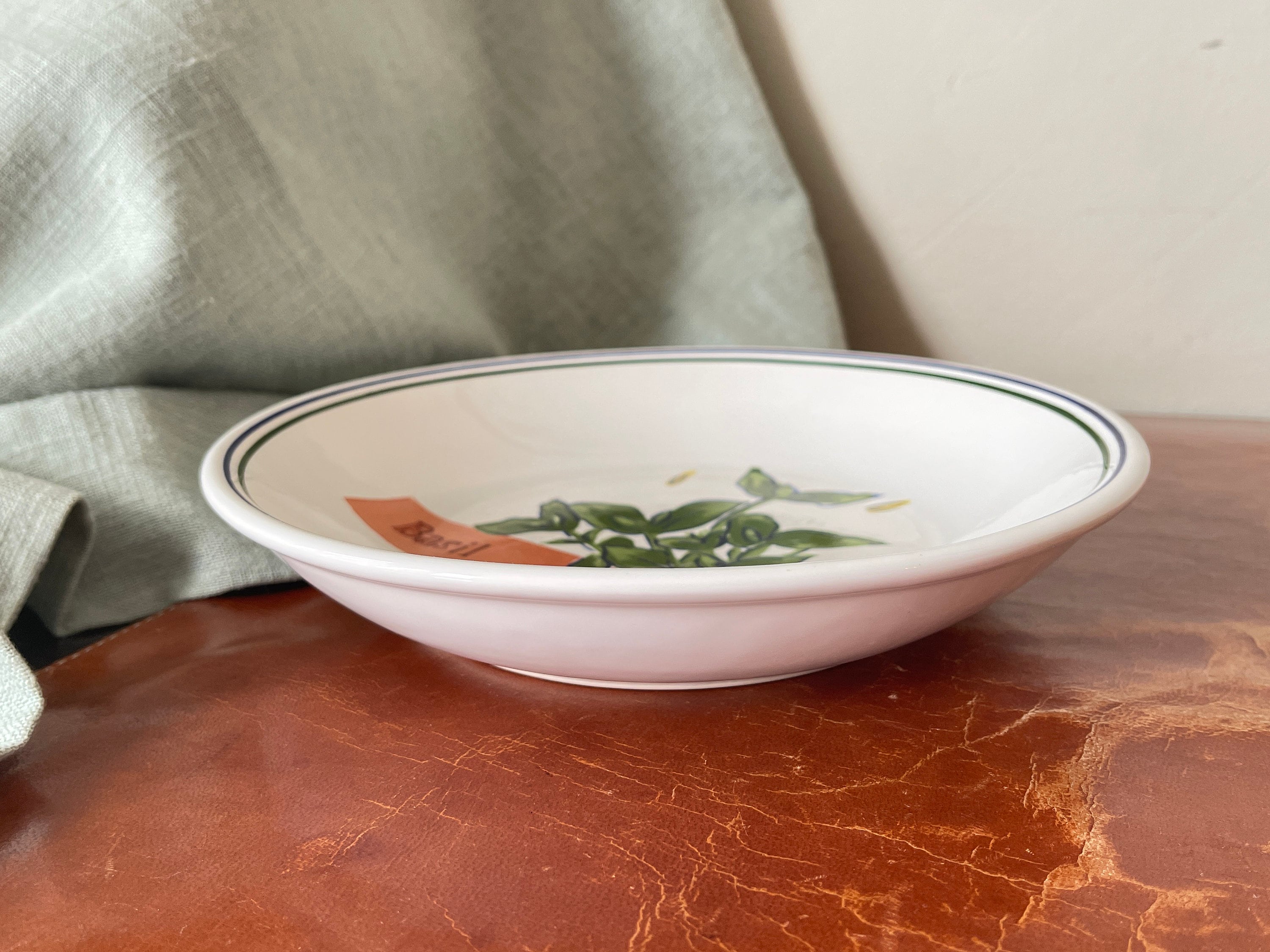 Vintage Pottery Barn Portugal Basil Pattern Pasta Salad
