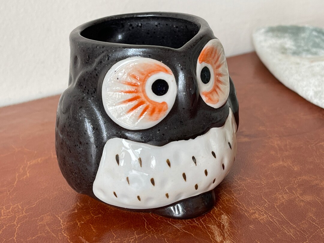 Japanese Hand Painted Pottery Owl Mug Kotobuki Ceramic Mug 8 Etsy