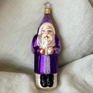 Vintage Saint Nicholas Christmas Tree Ornament Made in Germany Inge Glas Handpainted Mica Glitter Ornament OR1897