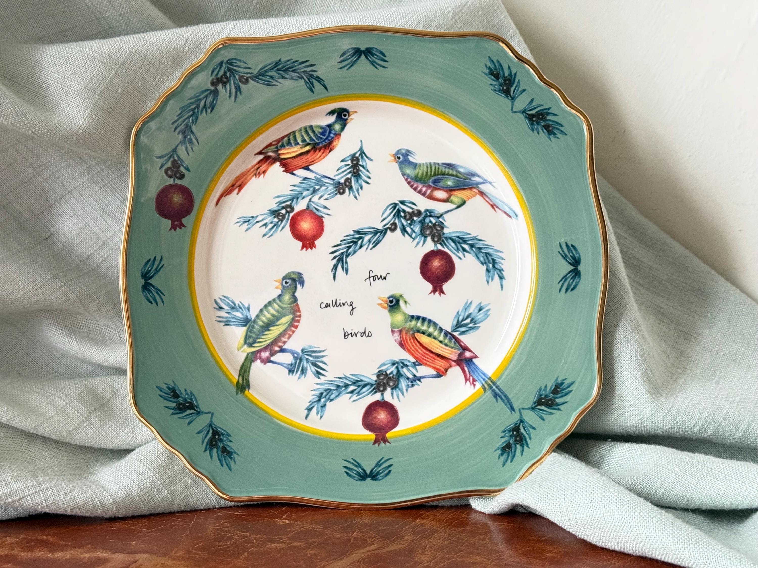 Anthropologie 12 Days of Christmas Plate Lou Rota Dessert Plate