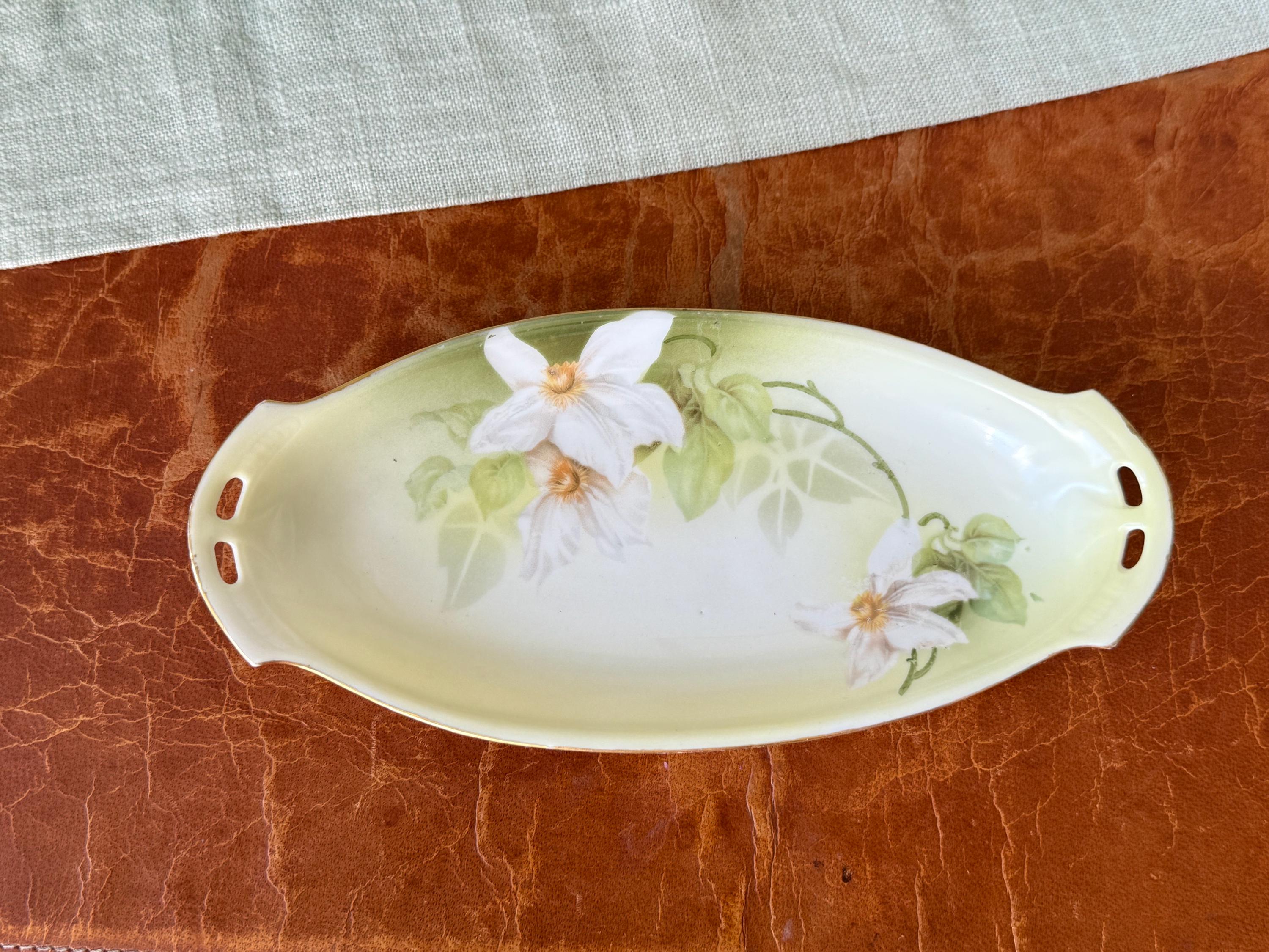 RS Tillowitz Silesia Hand Painted Porcelain Dogwood and Gilt