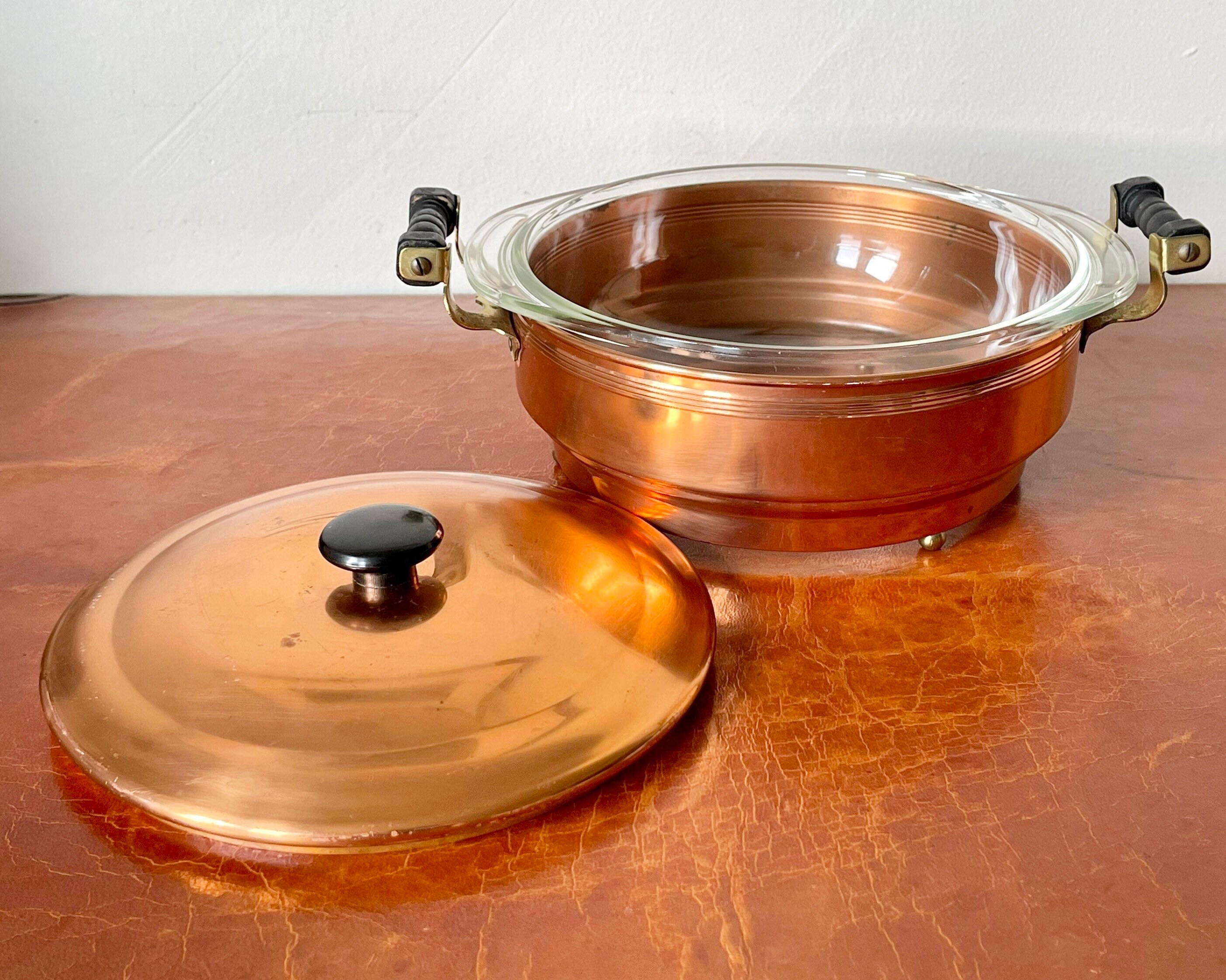 Vintage Pyrex Copper Casserole Dish Copper Craft Guild Serving