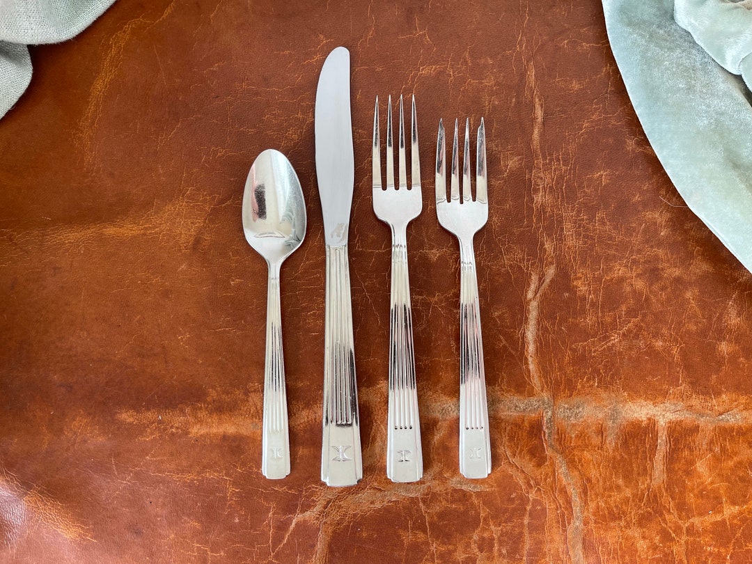 Vintage HILTON HOTEL Silver Plated Place Setting Fork Salad Fork Knife