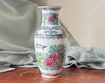 Rose Medallion Vase Hand Painted Chinese Porcelain Jingdezhen China Vase Collectible Asian Porcelain PC3973