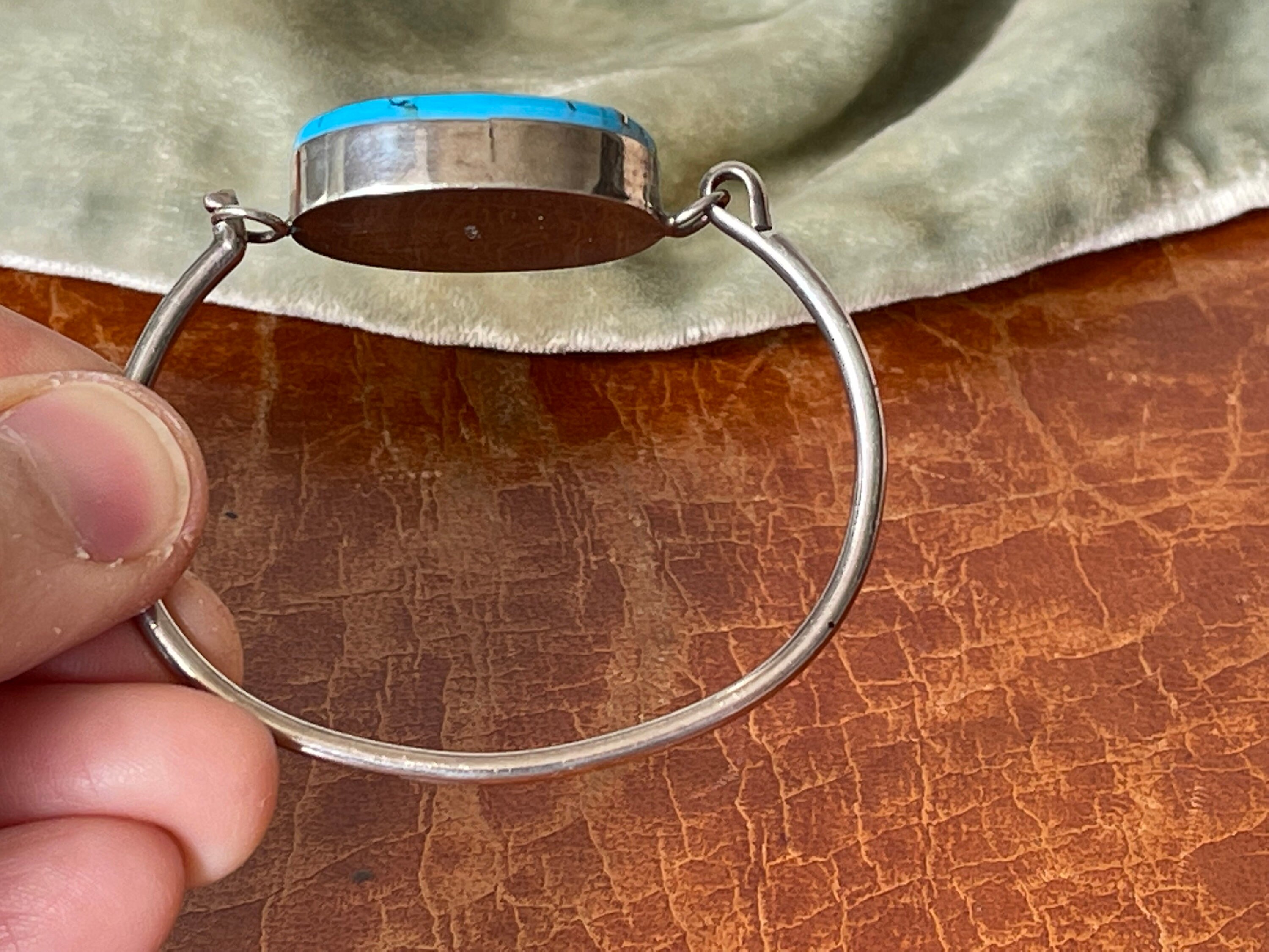 Zuni Indian Bangle, 925 Sterling Silver, Multistone, Stone