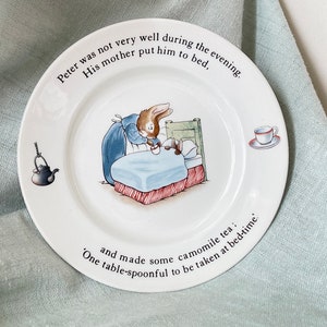 Vintage Wedgwood Beatrix Potter Peter Rabbit Plate Children’s Dinnerware Baby’s First Plate PC3646