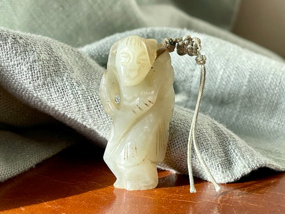 Chinese Carved Mutton Fat Jade Pendant Rare Male Immortal Deity Figure 1920s Jade SI1538 Etsy Canada