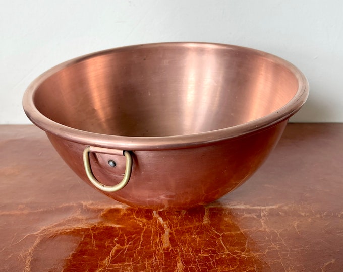Vintage Copper Mixing Bowl Round Bottom Egg White Beating Bowl With