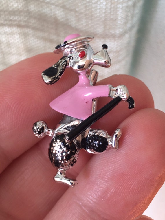 Vintage 1950’s Poodle Brooch, French Poodle 3-D Ki