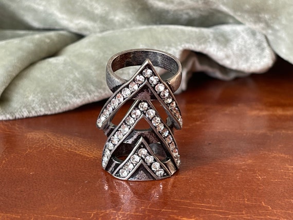 Gauntlet Knuckle Ring Hinged Articulted Silver Rh… - image 8