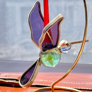 Hummingbird Christmas Tree Ornament Handmade Stained Glass Hummingbird Sun Catcher Ornament OR1094