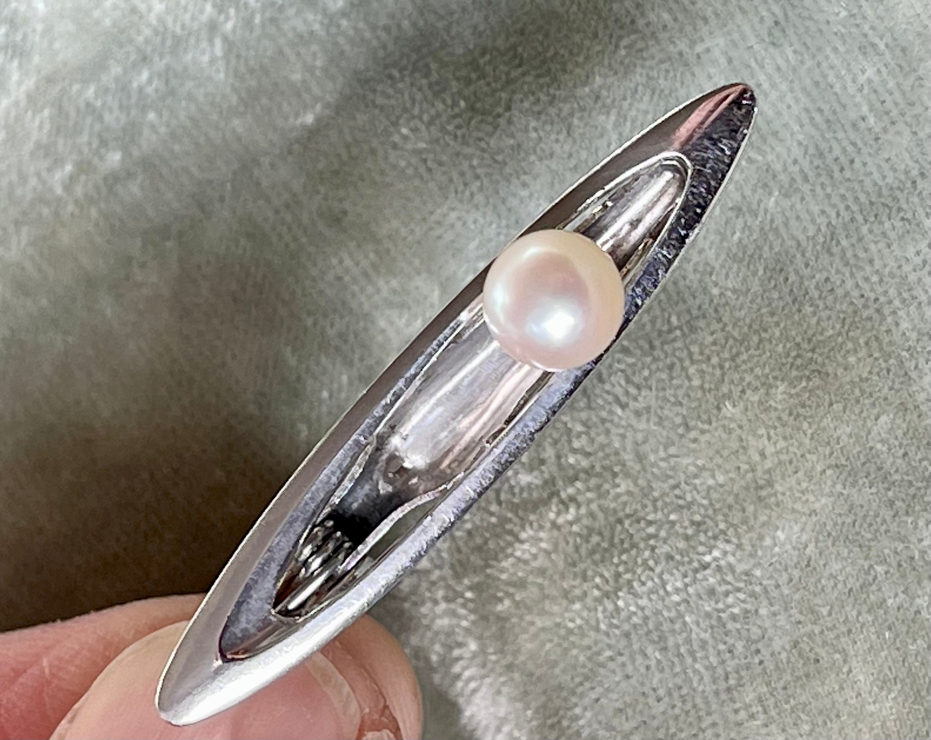 消費税無し Pearl Mikimoto Vintage Sterling in Made Clip Tie Silver アクセサリー