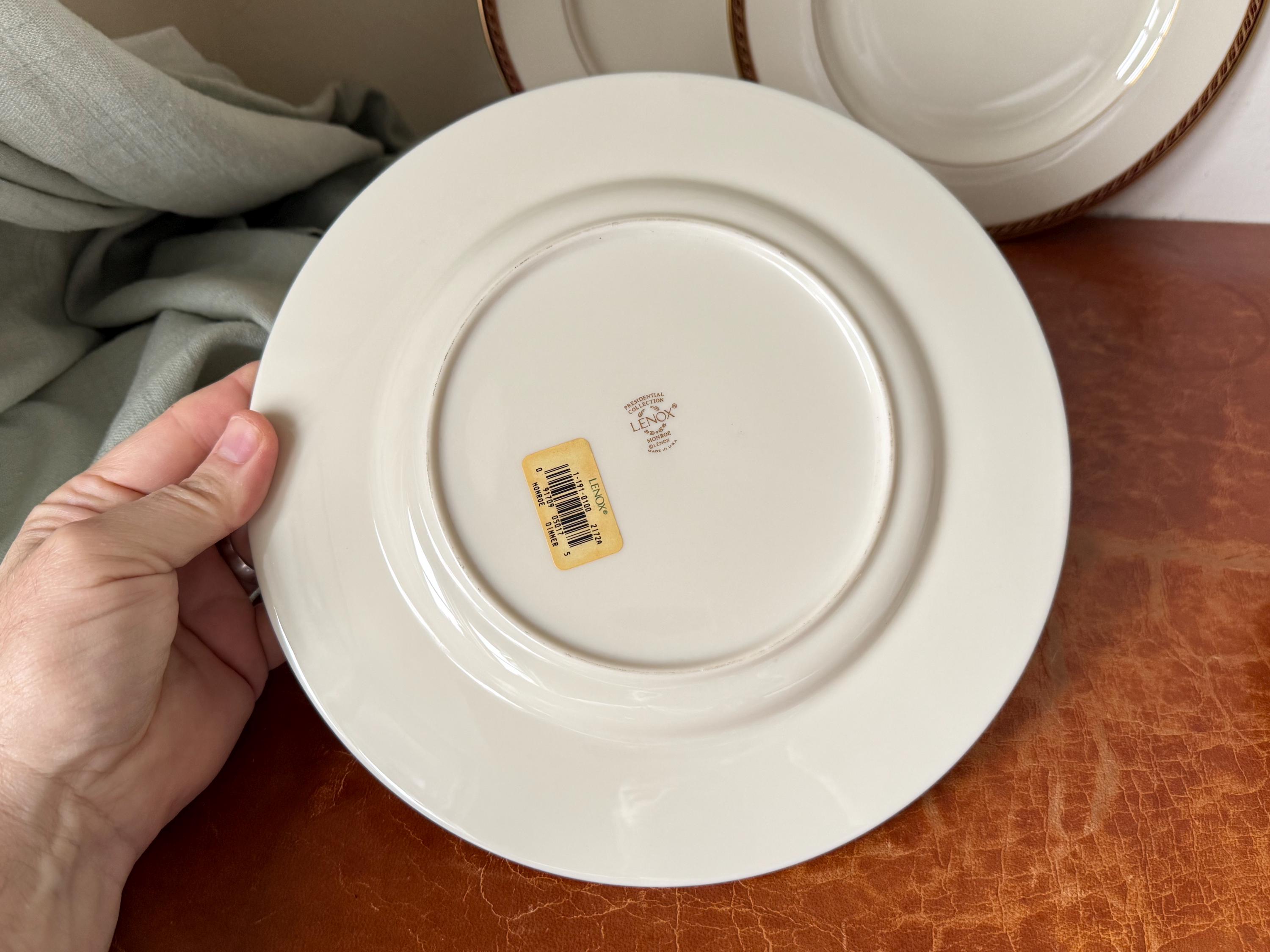 Lenox Monroe Pattern Dinner Plates Set of 4 Lenox Presidential