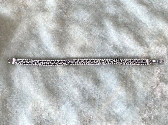 Vintage Sterling Silver Woven Rope Bracelet Wheat… - image 7