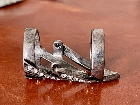 Gauntlet Knuckle Ring Hinged Articulted Silver Rh… - image 9