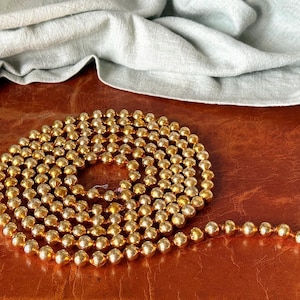 Vintage Mercury Glass Gold Beaded Garland Christmas Tree Glass Garlard made in Japan circa 1950’s OR1928