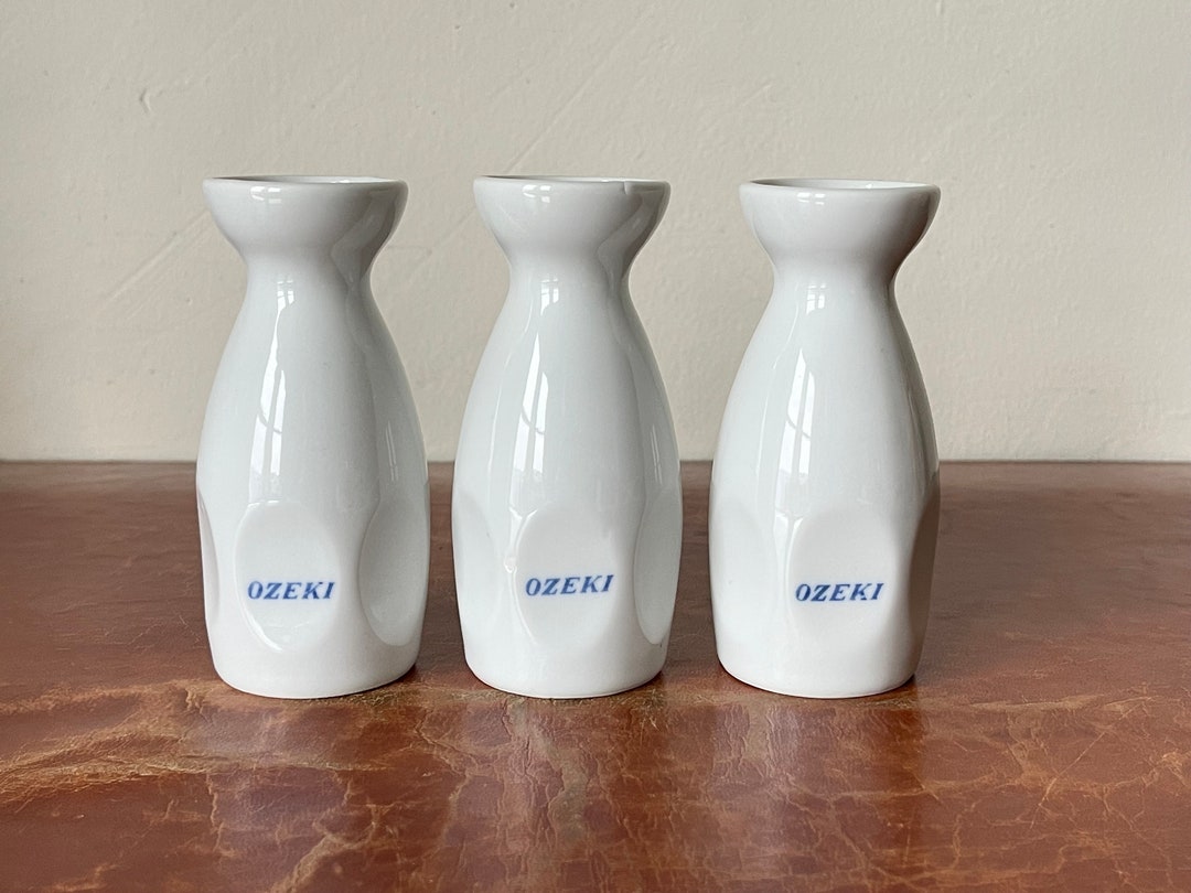 Vintage Japanese Ozeki Sake Bottles Set of 3 Porcelain Sake Etsy