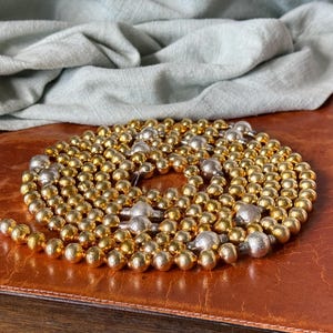 Vintage Mercury Glass Gold and Silver Beaded Garland Christmas Tree Glass Garlard made in Japan circa 1950’s OR1926