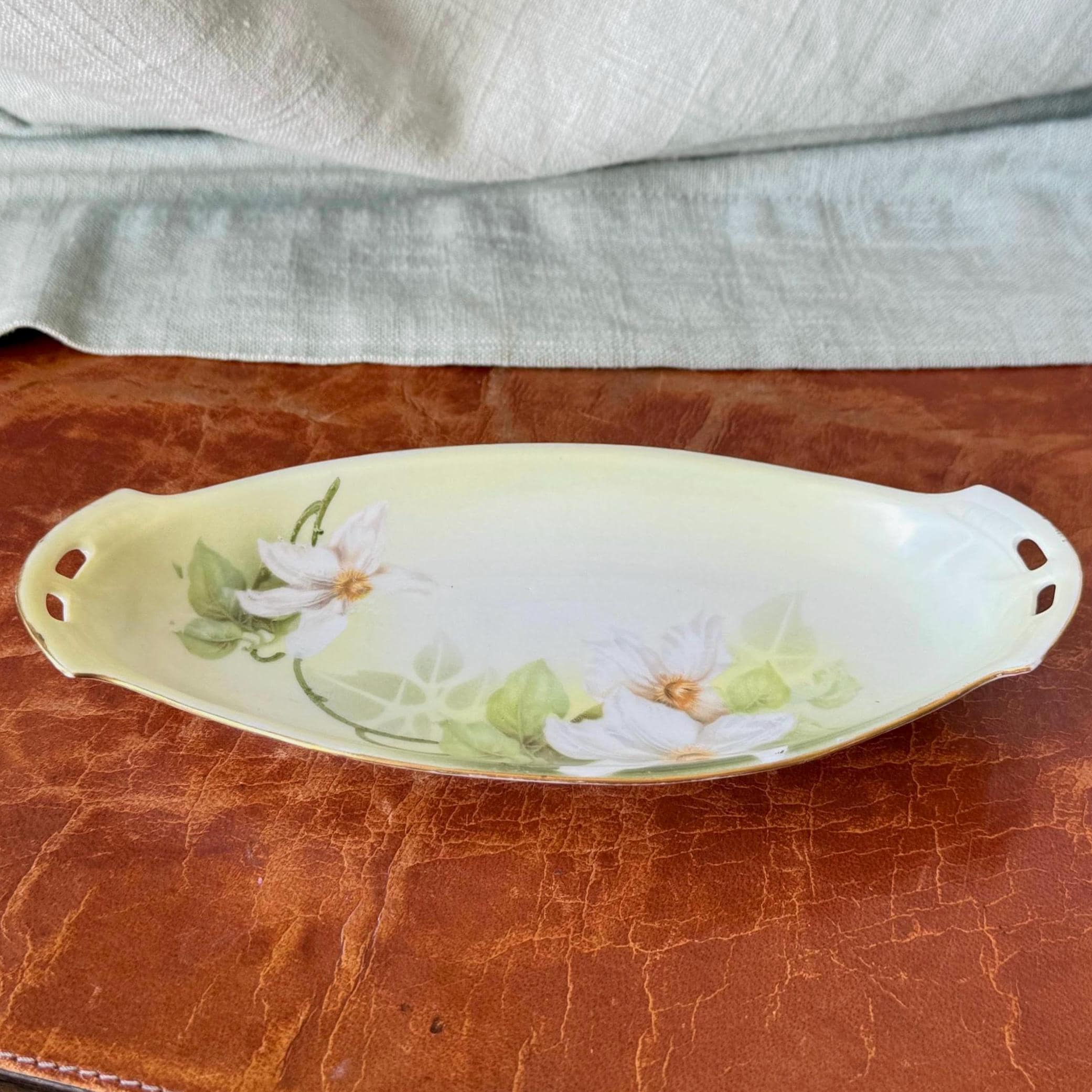 RS Tillowitz Silesia Hand Painted Porcelain Dogwood and Gilt